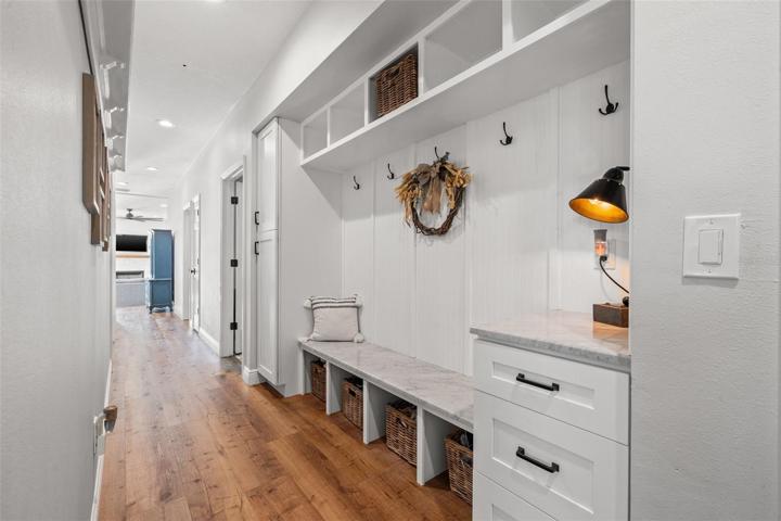 Mudroom hallway coming from garage