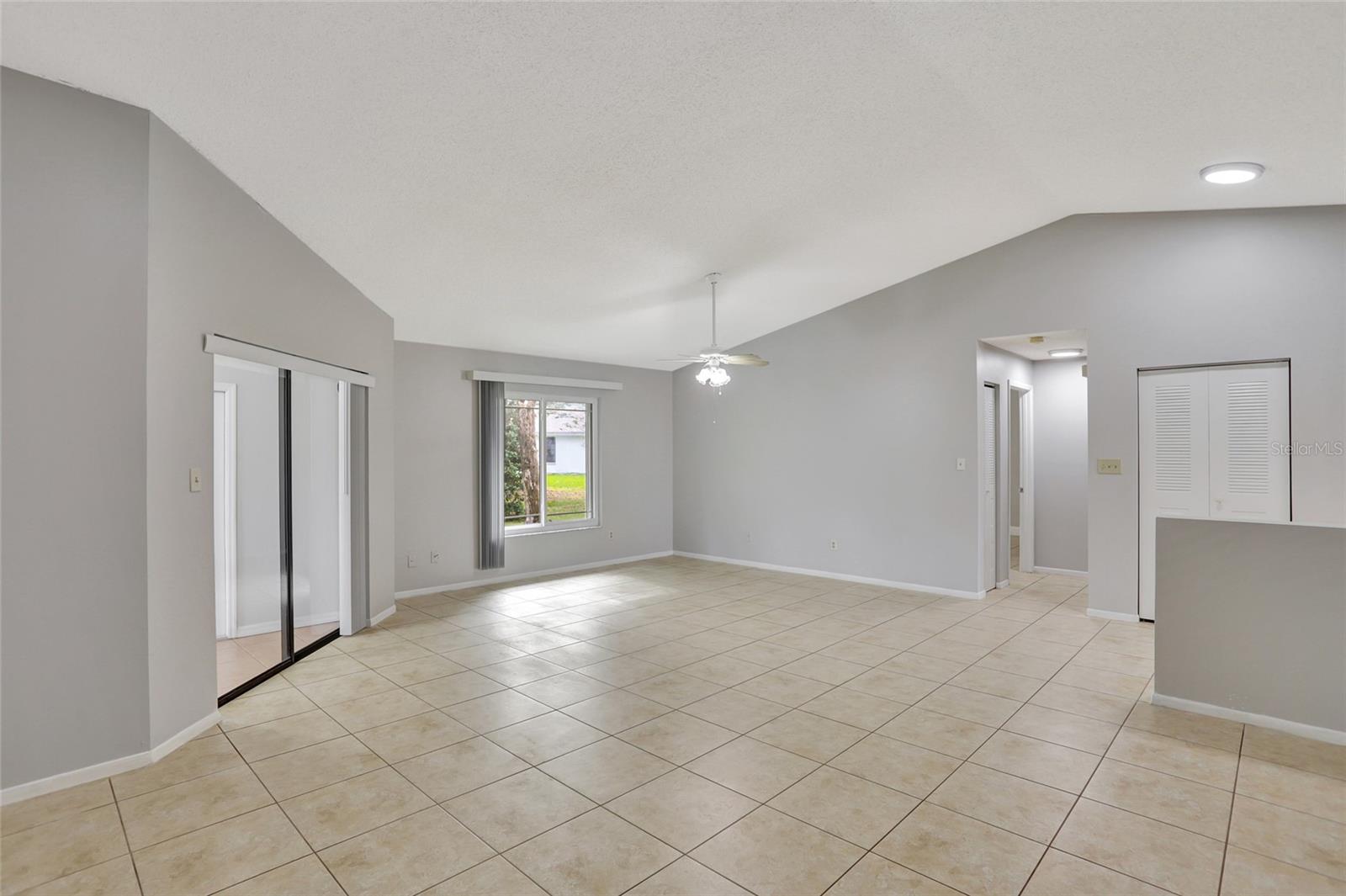 Spacious, open family and dining room