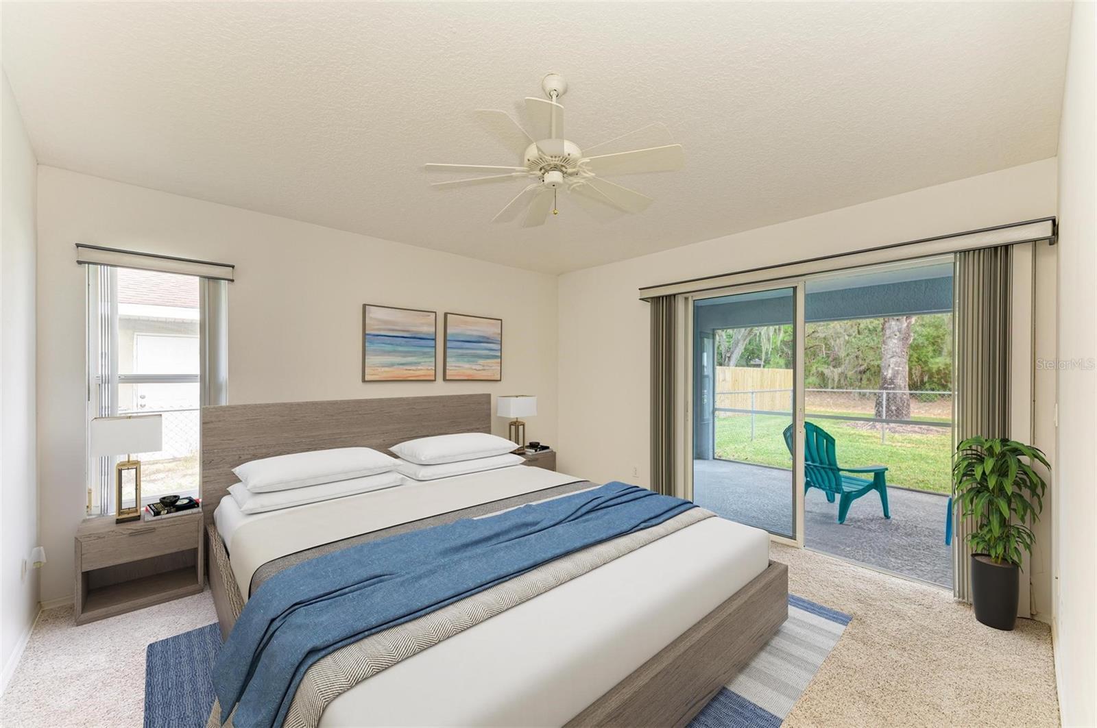 Master suite with brand new carpet