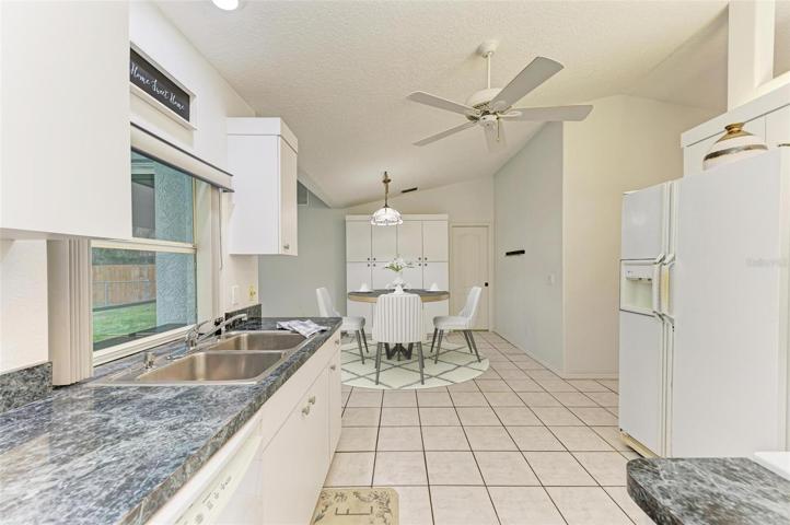 Spacious open kitchen with eating area