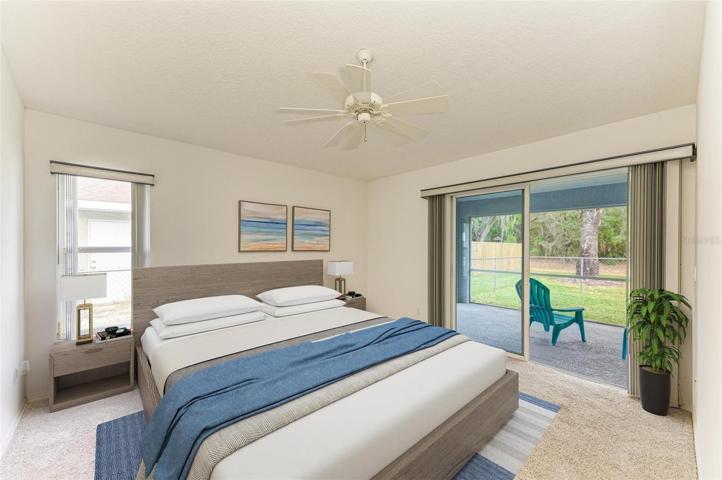 Master suite with brand new carpet