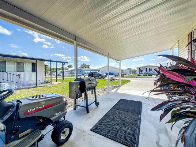 View from the carport into the street