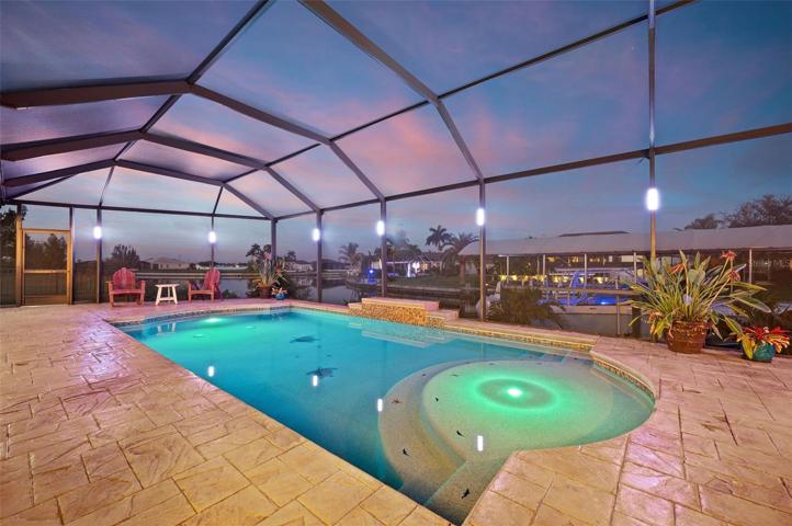 View of the pool and intersecting canal.