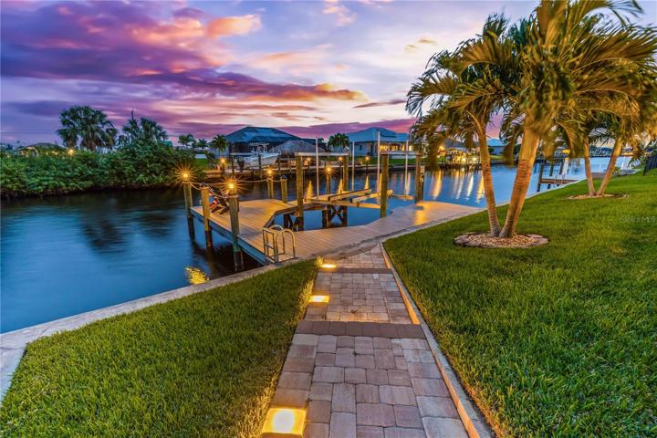 Lighted Walkway to Boatdock
