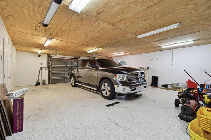 Interior oversize garage.