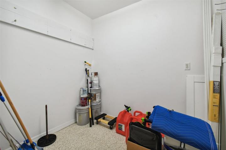 Interior oversize garage.