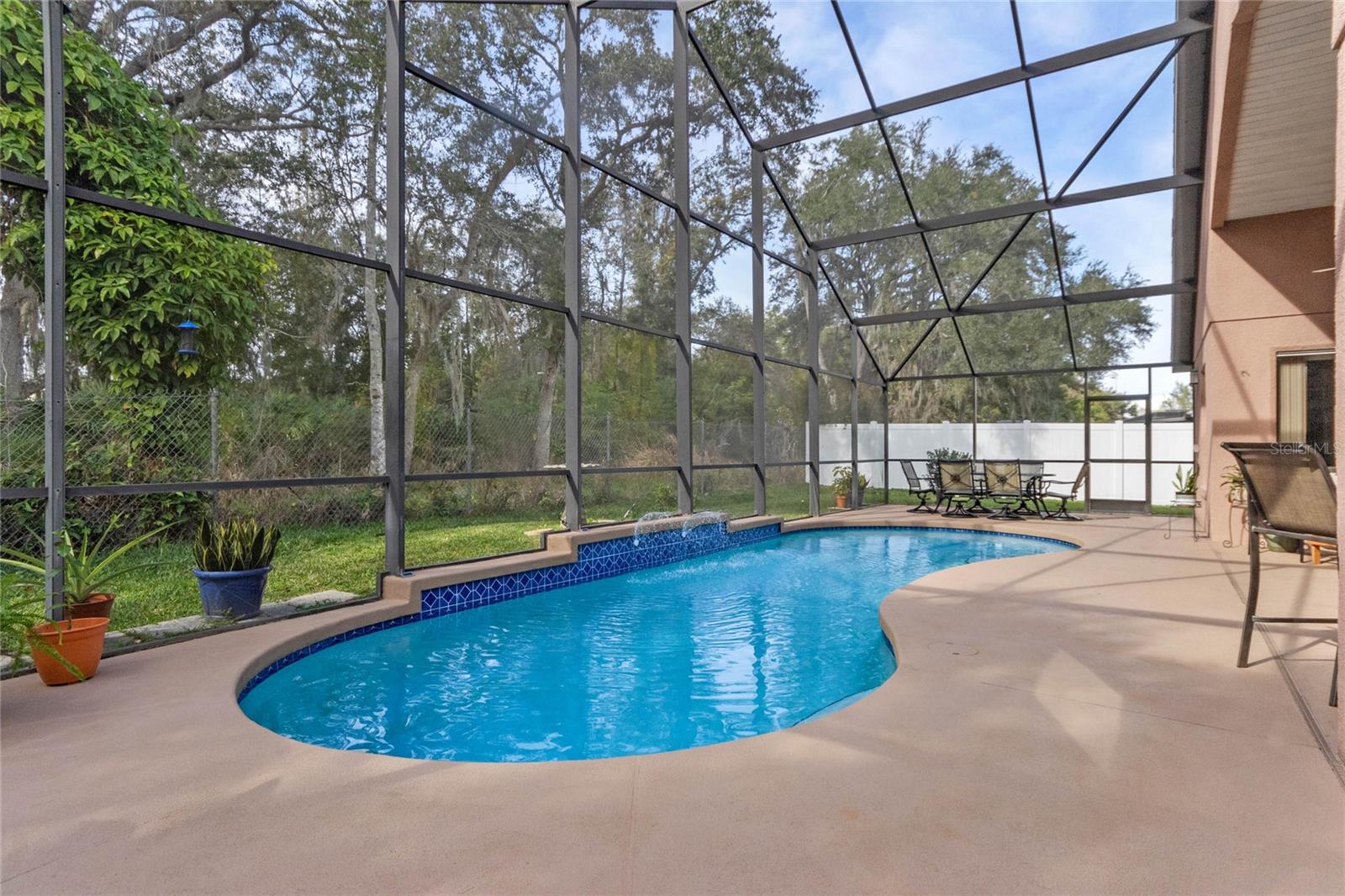 Screened pool area.