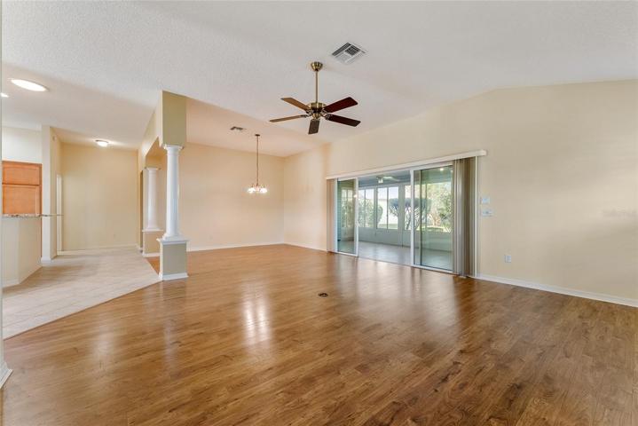 View from southeast corner of LIVING ROOM & DINING AREA