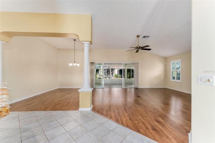 COMBO LIVING & DINING AREA shows classic ARCH & COLUMN