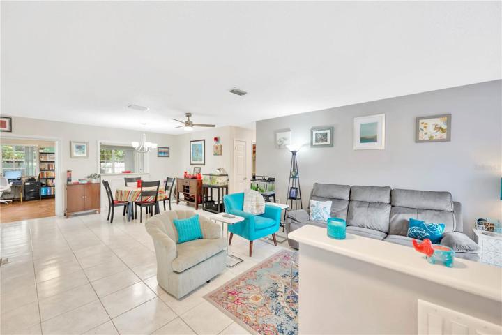 View of living room and dining