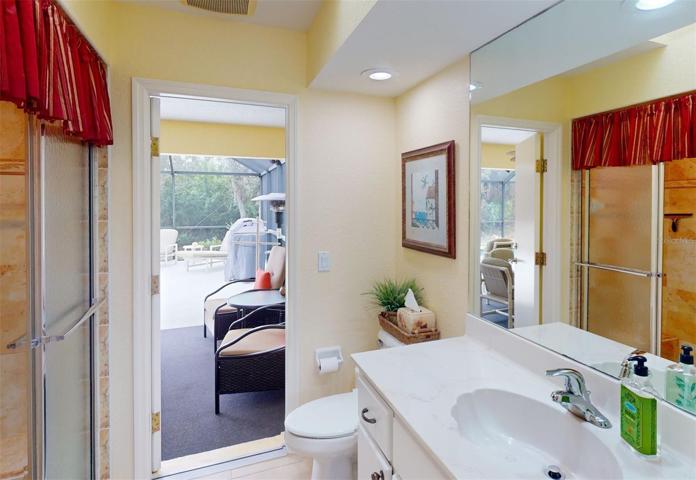 Door to pool from Primary Bath