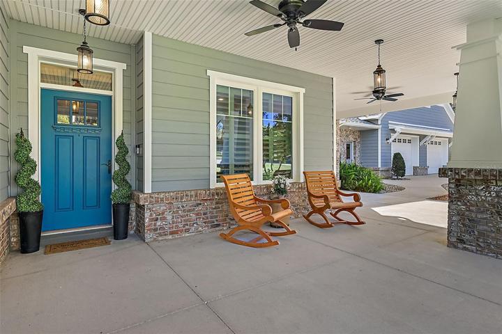 Front Entry with walkway to garage area.