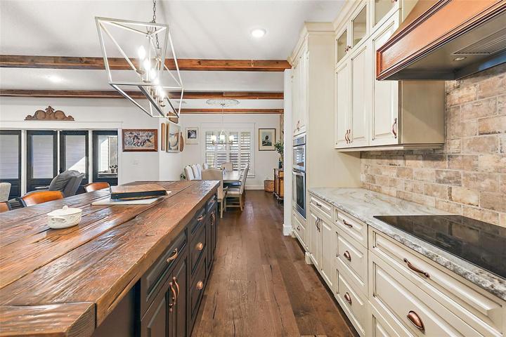 9' Island with reclaimed wood countertop