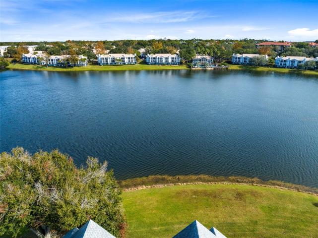 Lake behind Building