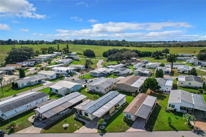 Aerial of the home and neighbors