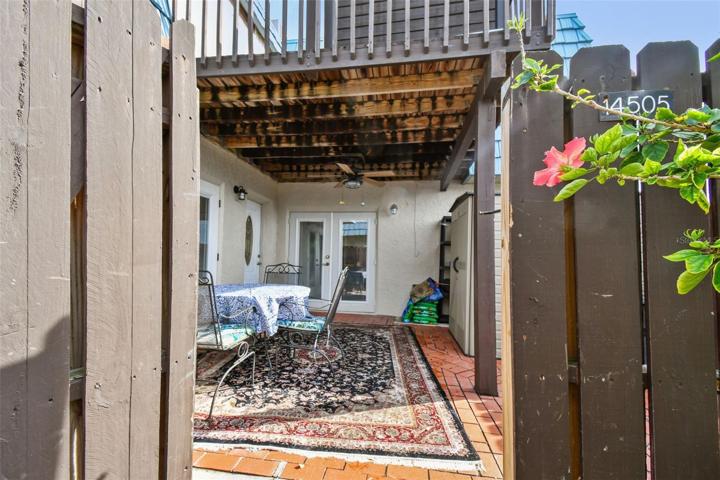 Enter into your own private patio entrance.