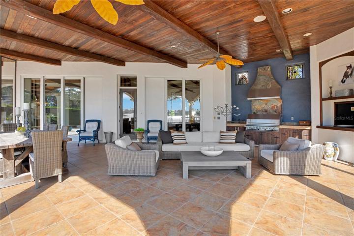 Outdoor summer kitchen and entertainment area