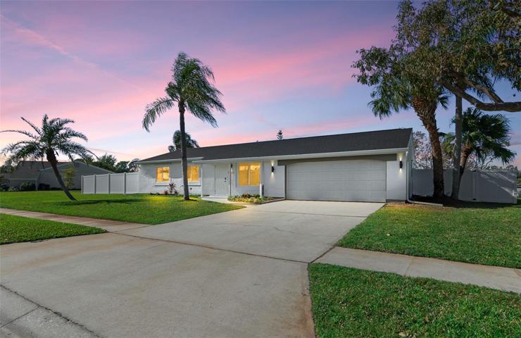 Exterior front at dusk