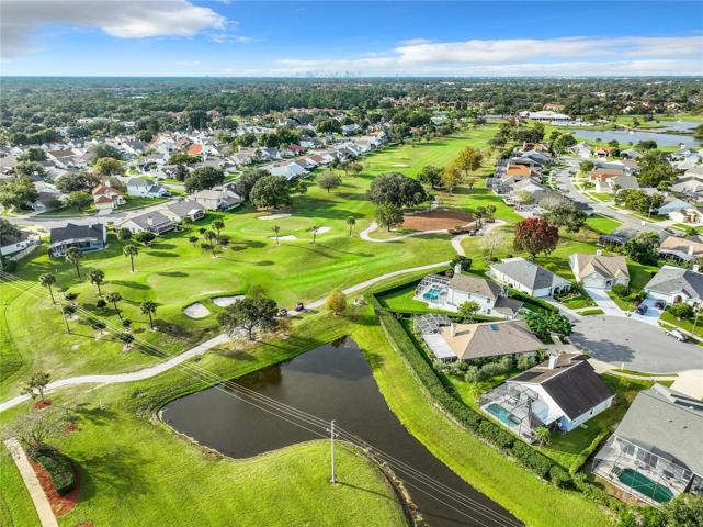 Pond and golf course view