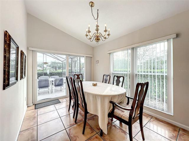 Dining room with new sliding doors.