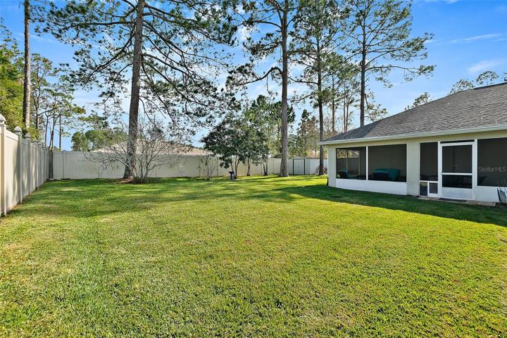 large back yard, fences owned by neighbors