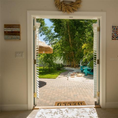 Master bedroom French doors to back yard
