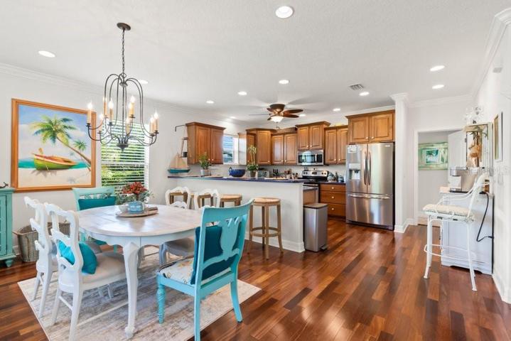 Dining room kitchen family room combo