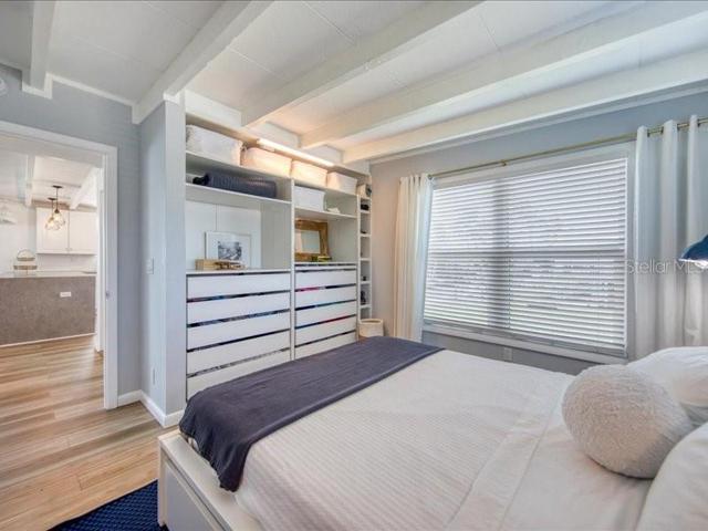 Primary bedroom complete with built-in closet!
