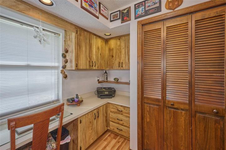 Bedroom 2 is located just off of the master bedroom.  It currently has built-in cabinetry and two closets.