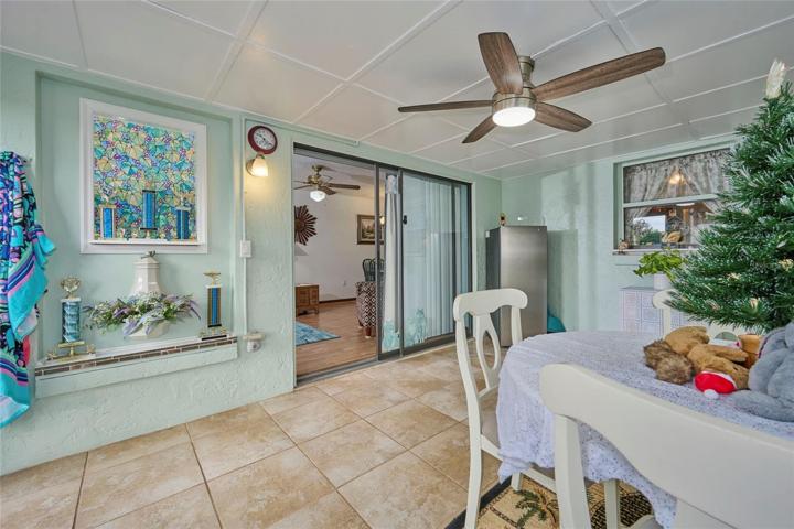 Florida room that his located off of the family room.