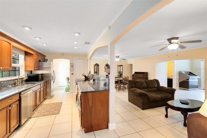 Kitchen and Family Room View
