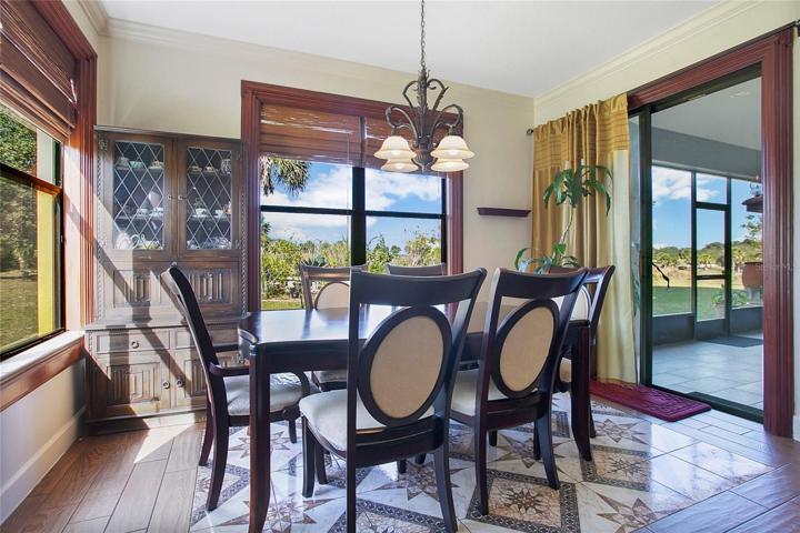 Breakfast Nook with views of the backyard.