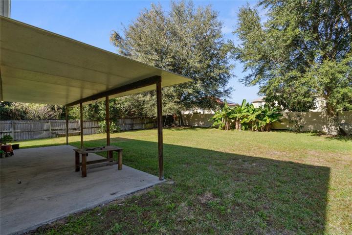 View of rear covered patio.