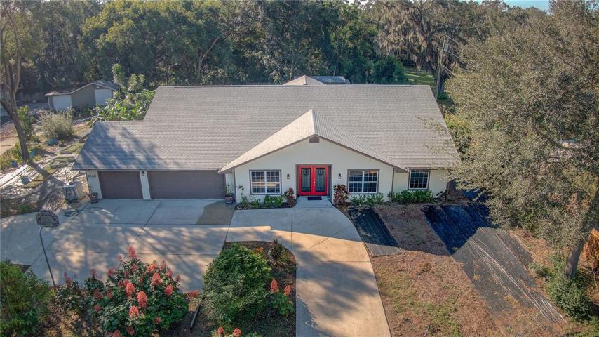 Drone shot of the home