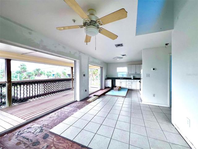 View from LR towards kitchen and porch