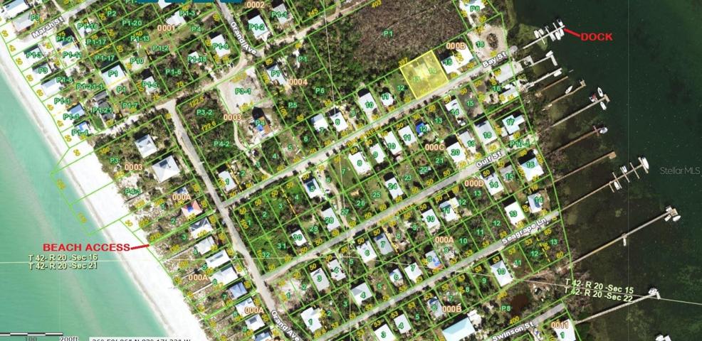Aerial showing where the home is located on the island