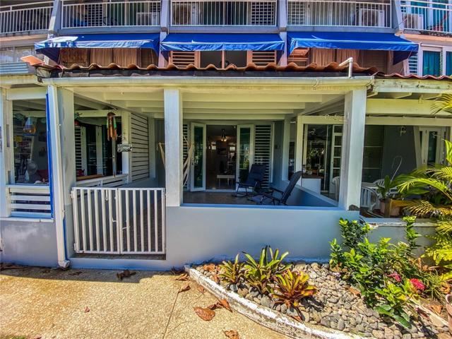 Front covered patio.