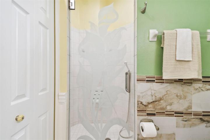 Custom etched glass door