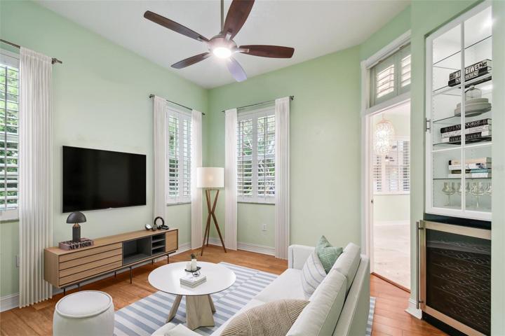 Digitally staged sitting room.