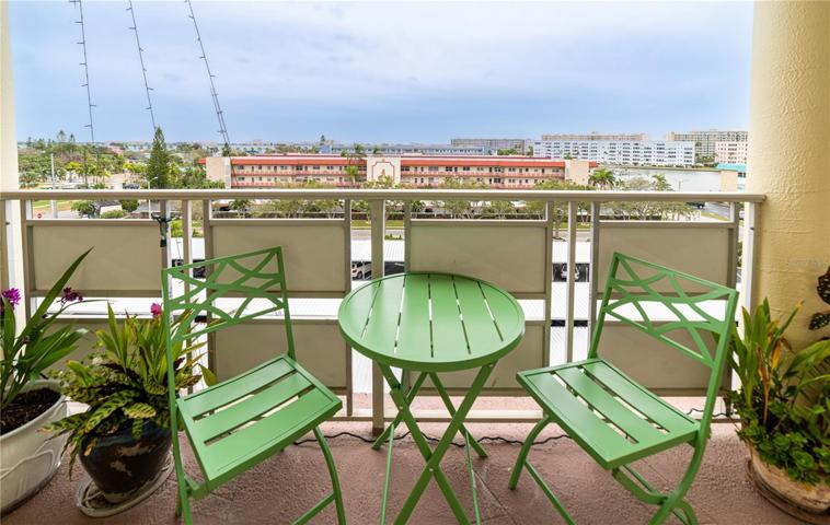 Porch area with a South Western view of the water