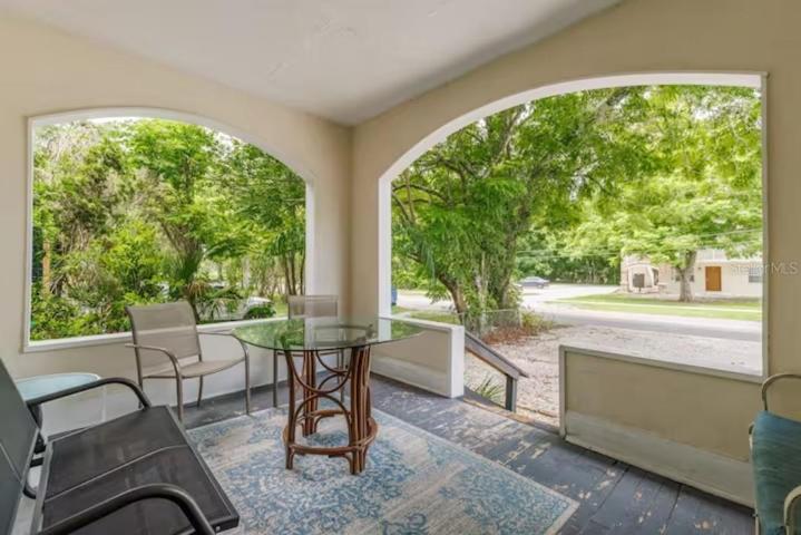 Private porch access for each apartment.