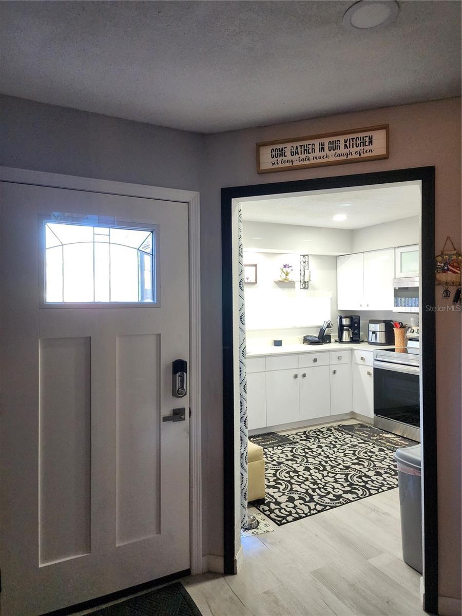 Kitchen entrance and entrance door