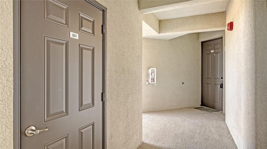 Exterior storage closest and front entrance.