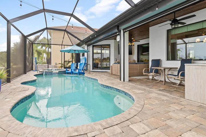 Heated saltwater pool and spa