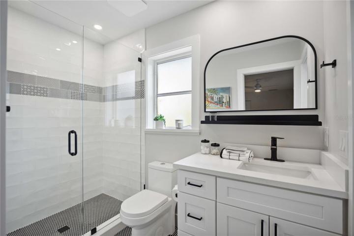 This bathroom doubles as a pool bath!