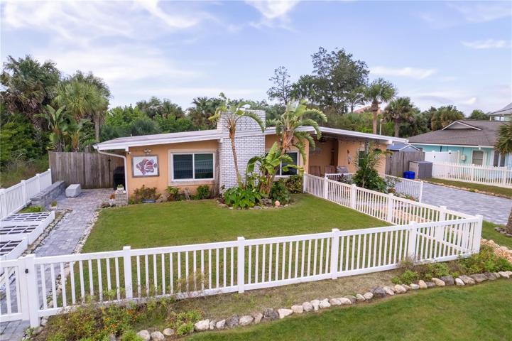 fenced yard