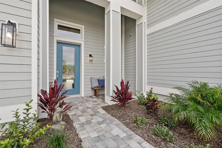 Landscape Beds line Pavers Walkway