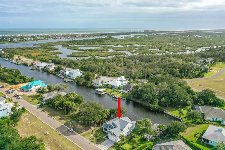 Aerial View of Home, Street & Waterways