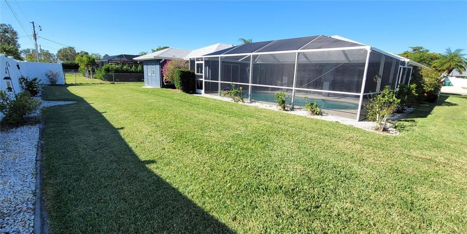 Backyard view of home