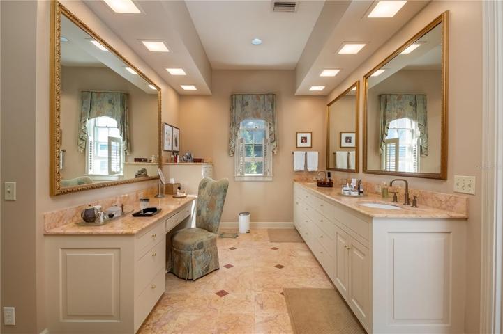 Dual vanities in the primary bath.